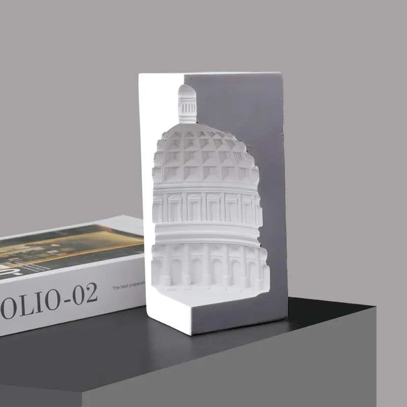 Architecture Model Roman Pantheon Dome Column Greek Temple Building Home Decoration Plaster Handicraft Props Resin Sculpture
