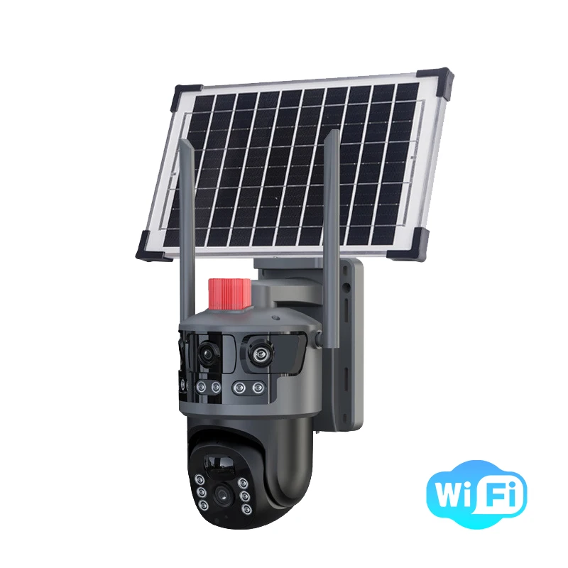 Hot HD 6MP WIFI 4G Solar Camera Color Night Vision Motion Detection 4G Sim Card Dual Lens Solar Cctv Camera
