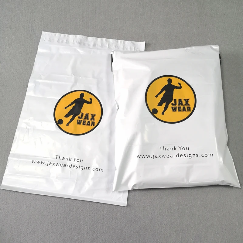 Eco-friendly Wholesale Shipping Poly Bags For Clothes Packaging , Custom Logo White Mailing Mailer Bags Plastic