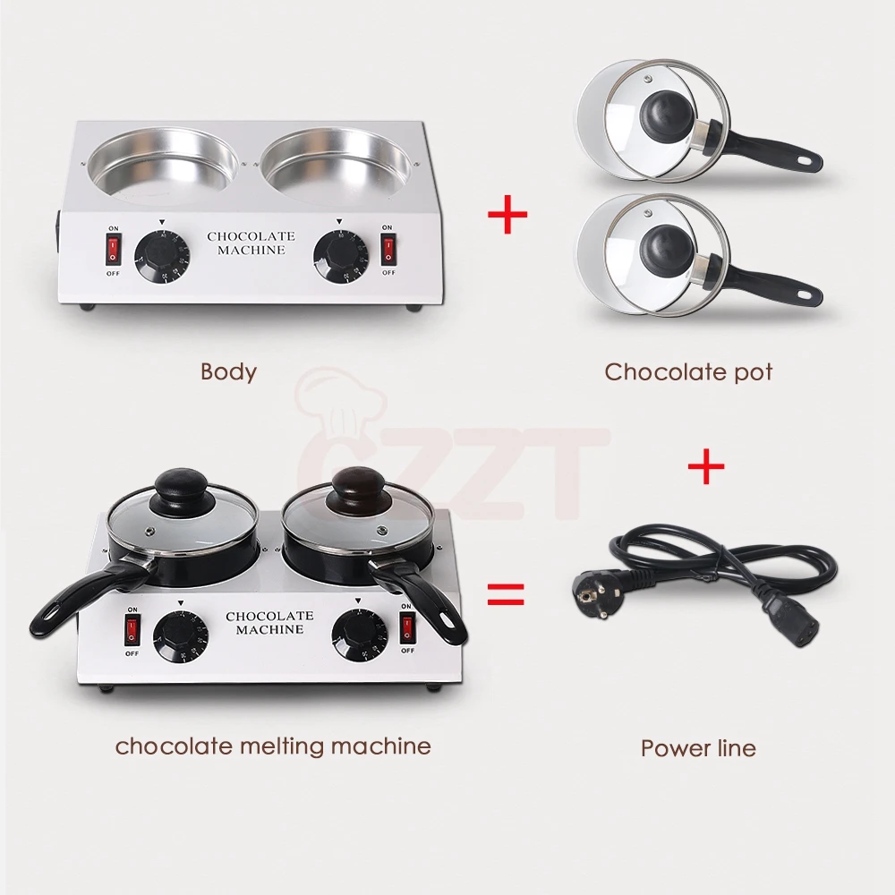 2.5kg 2 Pots Professional Commercial Electric Tempering Chocolate Melting Warmer Pot Chocolate Melters Machine
