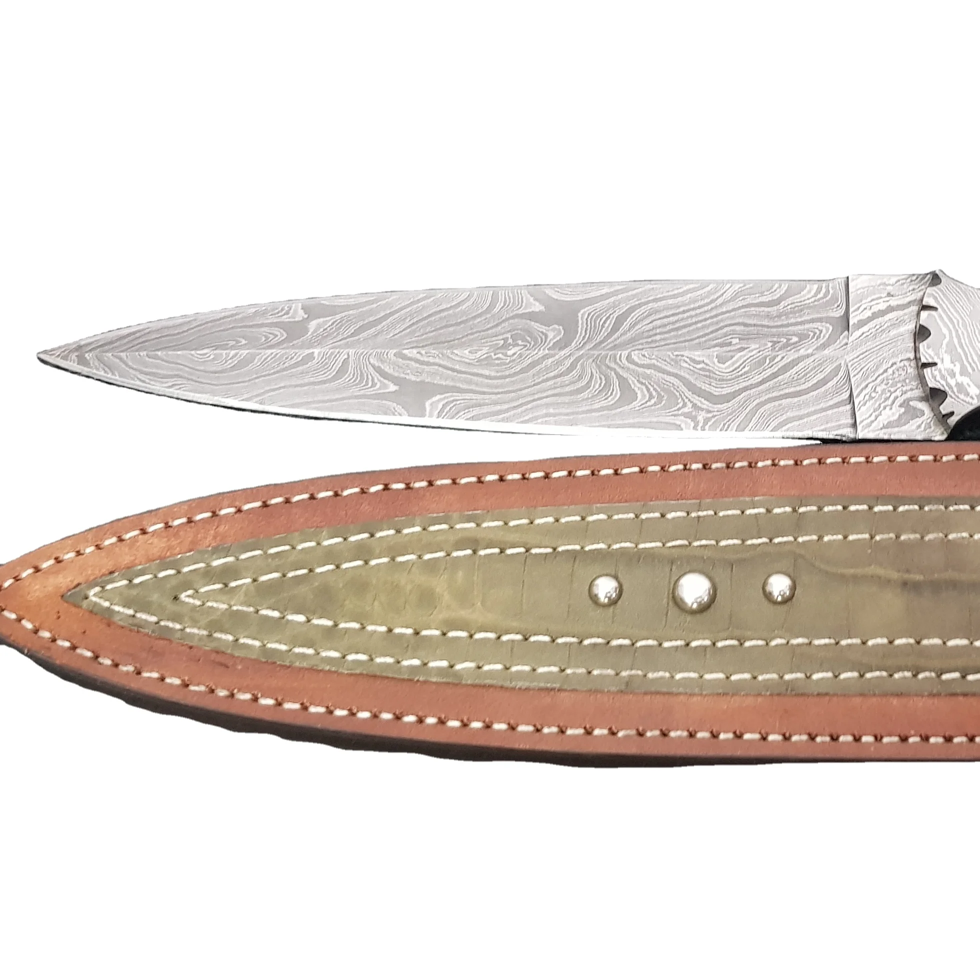 Hunting Knife DAMASCUS Custom MADE Hook Fixed Blade Knives Industrial MHINDUSTRY MH-0988 Non-changeable 5mm PK