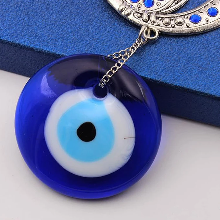 Evil Eye Lucky Owl Pendant Design Prevent Bad Energy Bring Fortune Alloy Hanging Ornament Decor Evil Eye Car Ornament Blessings