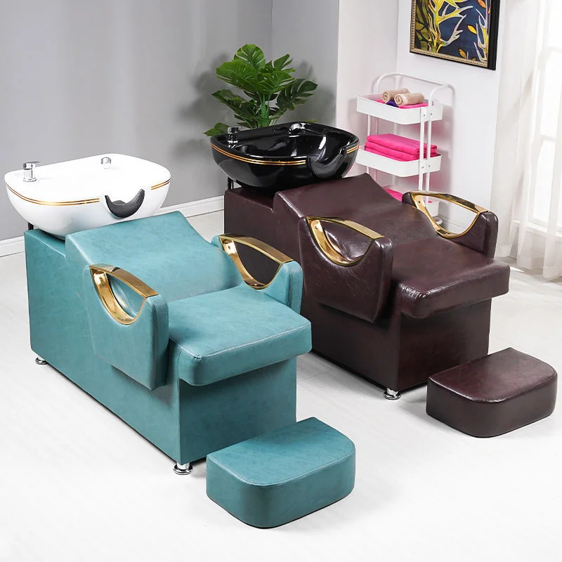 Lying Hot Sale Hair Salon  Comfortable Massage Furniture Head Spa Shampoo Chair Washing Bed With Bowl