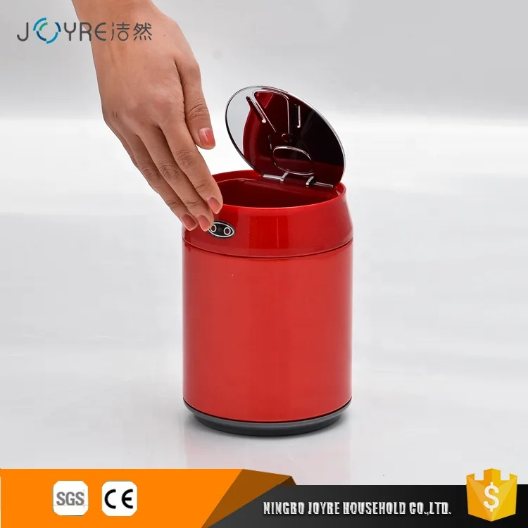 1.5 Liter Round Desktop Kids Infrared Sensor Mini Cola Can Car Trash Bin