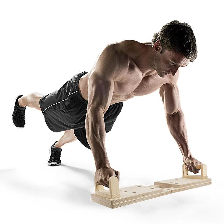 New design gym home wood push up board fitness push-up bars
