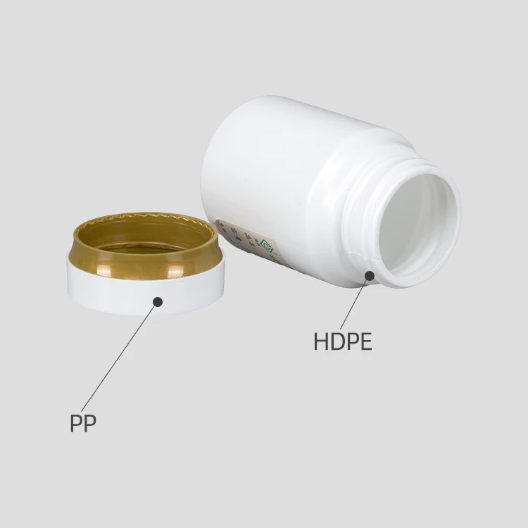 Wholesale empty white pill medicine capsule bottle packaging with logo