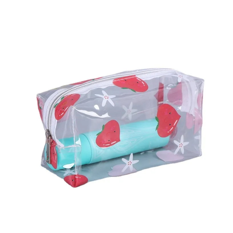 Custom LOGO PVC Cosmetics Transparent Bottled Storage Bags Travel Makeup Cosmetic Bags