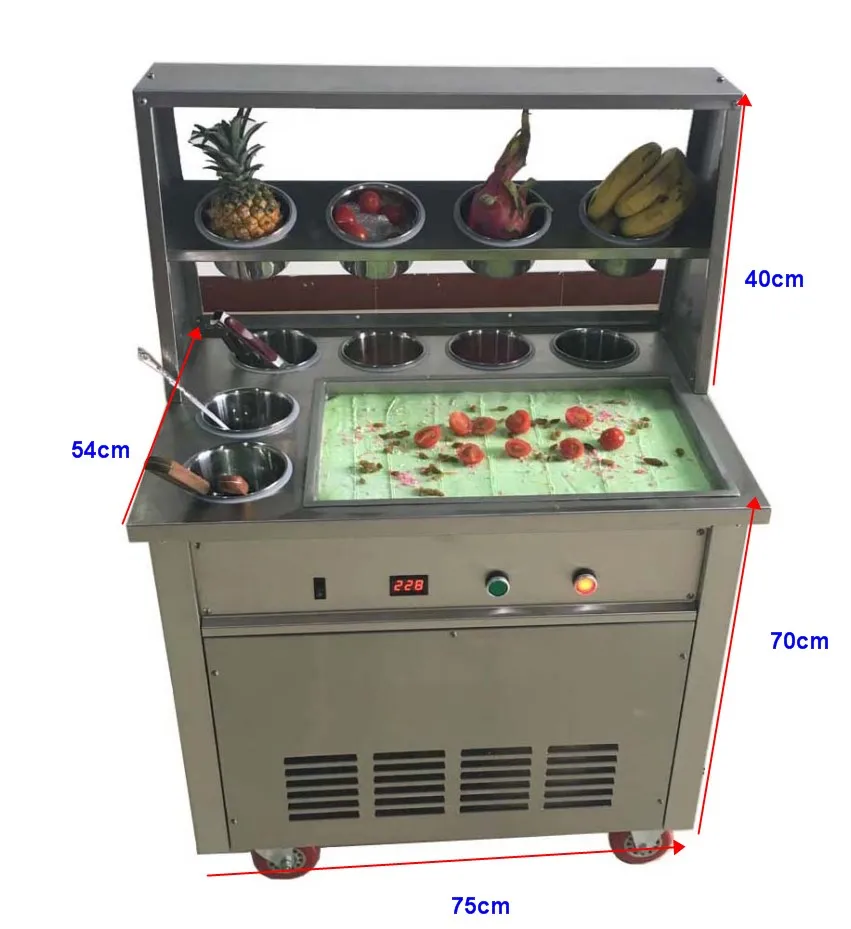 Ice cream machine without refrigerant factory supply roll fried thailand ice cream machine
