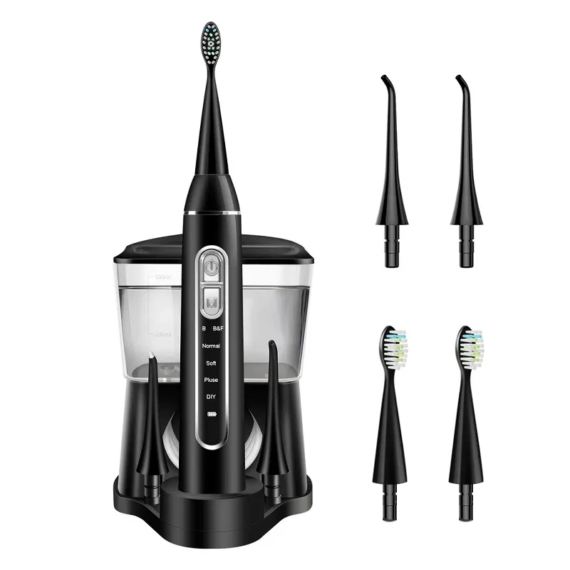 Ирригатор для полости рта с резервуаром для воды (электрическая зубная щетка и водный ирригатор Combo In One) Набор для чистки зубов