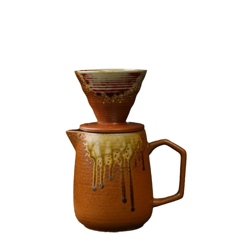 Matte Black Ceramic Pour Over Coffee Dripper Maker Pot with coffee Brewer Filter