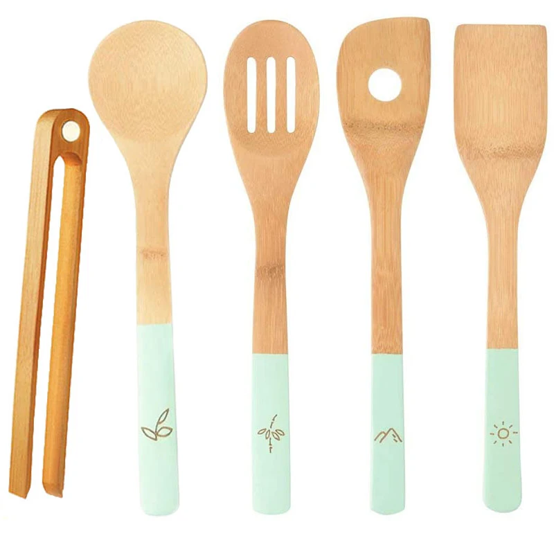 Natural Travel Wood Spatula Spoon Nonstick Kitchen Utensil Set