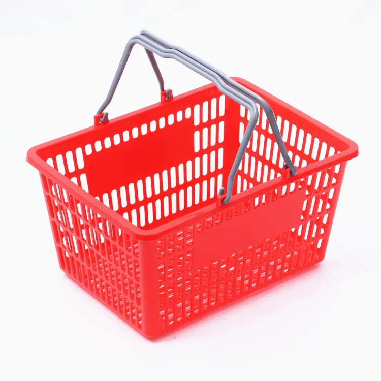 Пластиковая корзина для покупок с ручками розничных