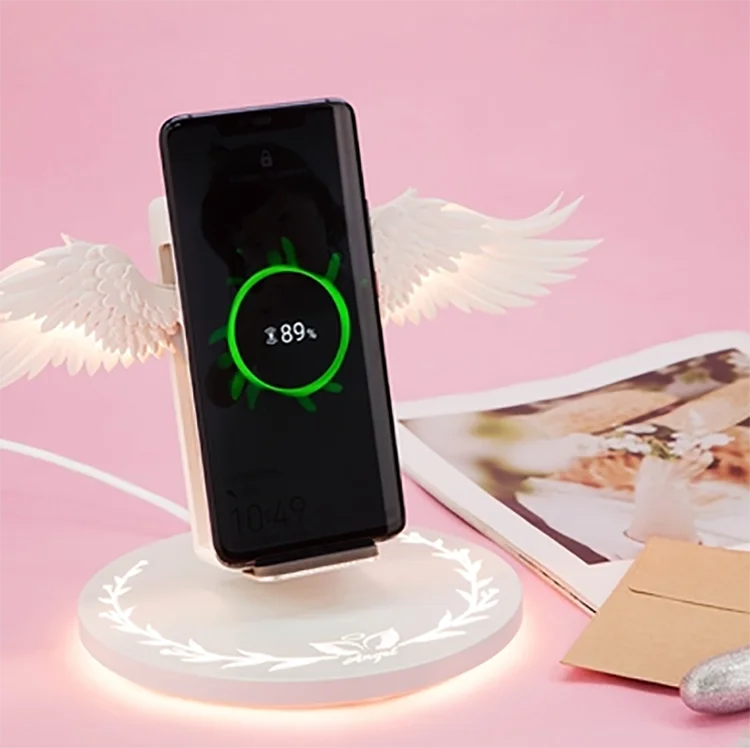 Angel Wing 10W wireless charging  mobile phone wireless charger stand