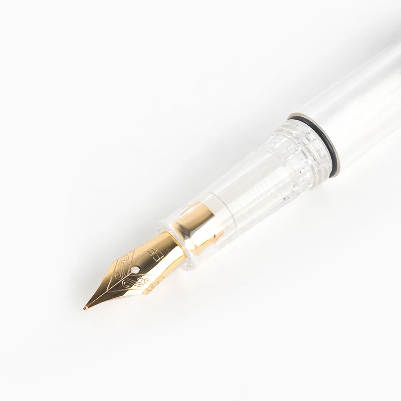 Jovesun Transparent color ink student pen Straight pointed elbow art writing Plastic fountain pen