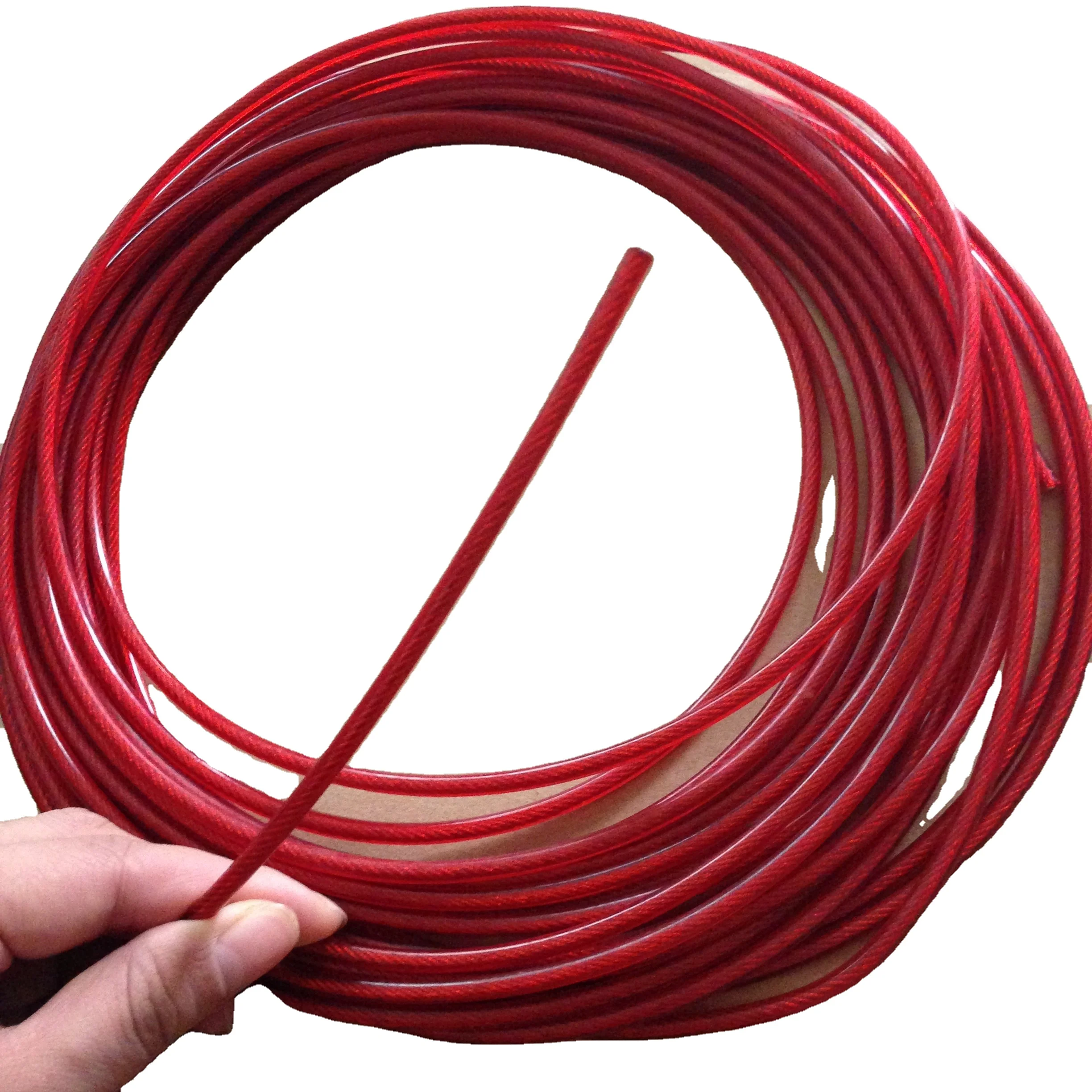304 Stainless Steel Wire Red PVC Plastic Coated SS304 Wire Rope Overall