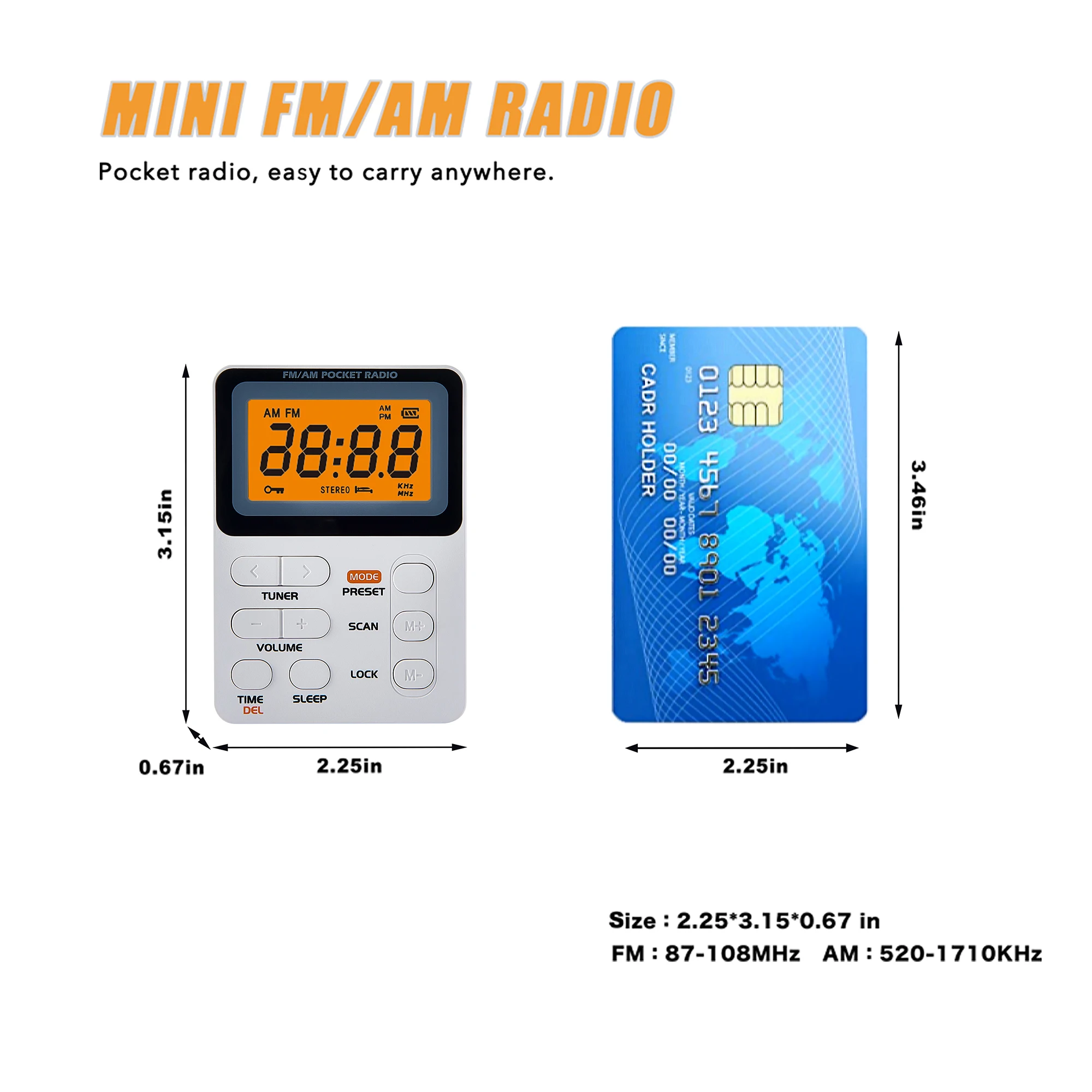 Am Fm перезаряжаемый аккумулятор портативный Радиоприемник