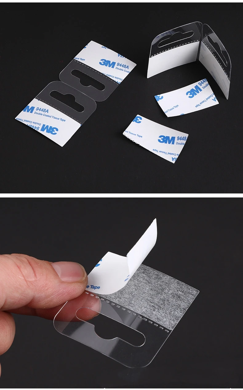 Прозрачные липкие Висячие вкладыши с крючком в европейском стиле размером 60x45 мм прочным клеем