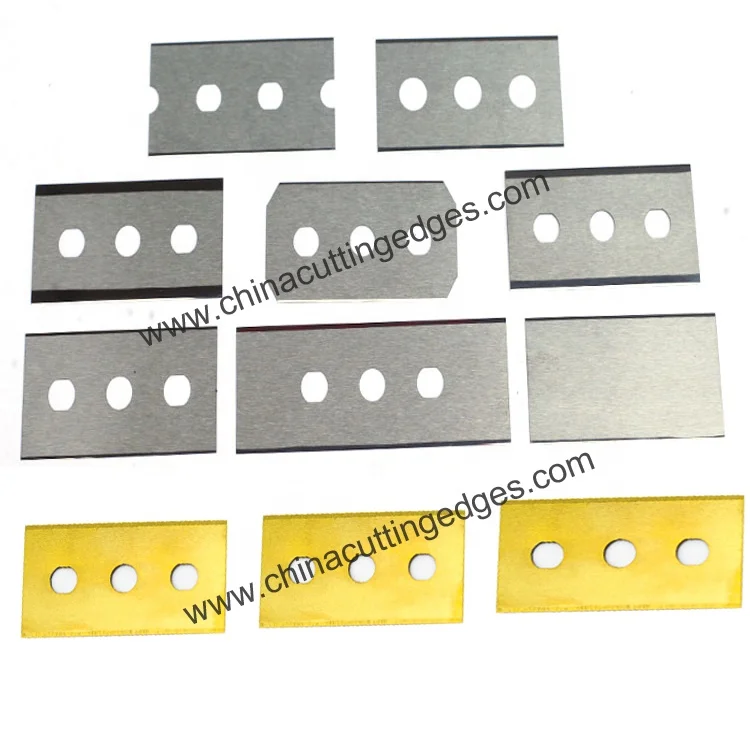 High Quality Tungsten Carbide Film Cutting Knife Industrial 3 Holes Razor Blades