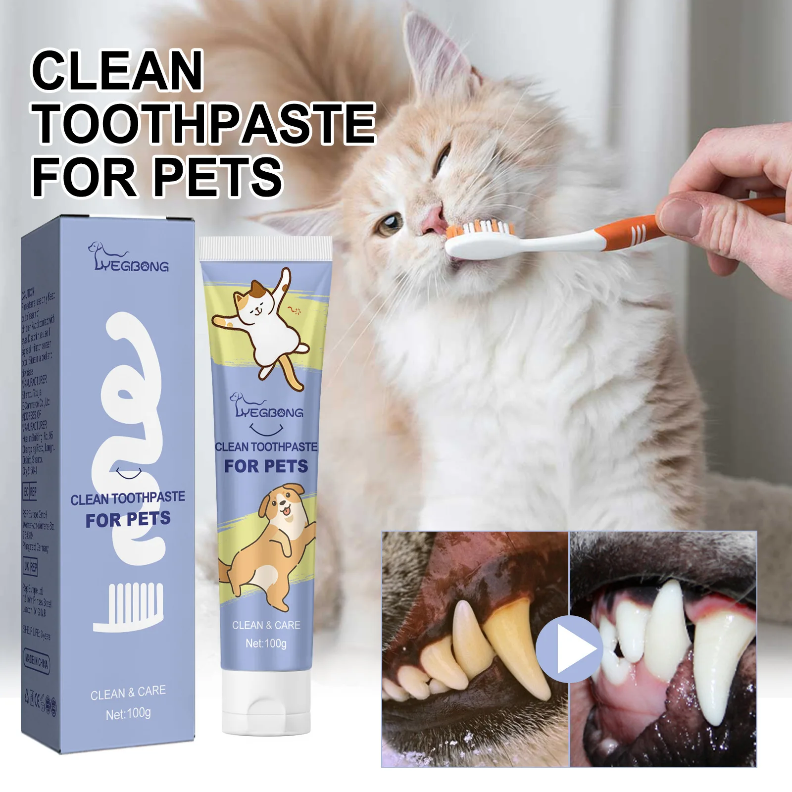 Yegbong High Quality Herbal Extract Pets Toothpaste Whitening Pet Dental Care Toothpaste for Dogs and Cats