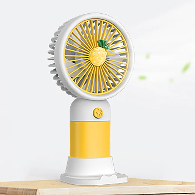 2022 cute ventilador mini fruit ABS Low noise USB rechargeable handheld hand eyelash air cooling cordless portable fan