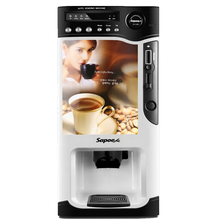 Instant Coffee Vending Machine Coin Buy Espresso Latte Automatic