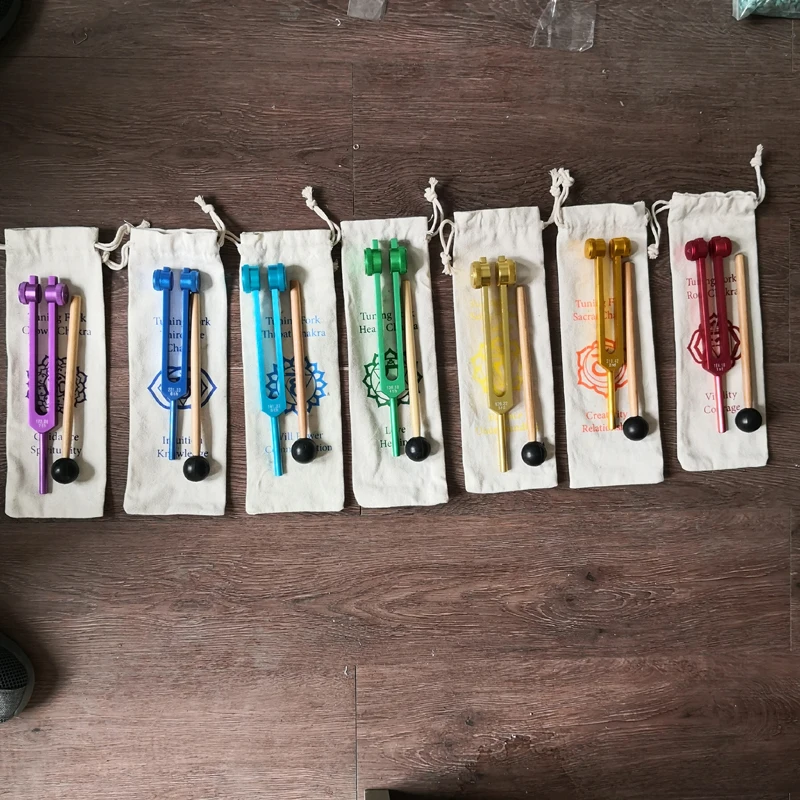 OM YOGA HEART CHAKRA 136.1 HZ TUNING FORK SETS FOR SOUND HEALING THERAPY