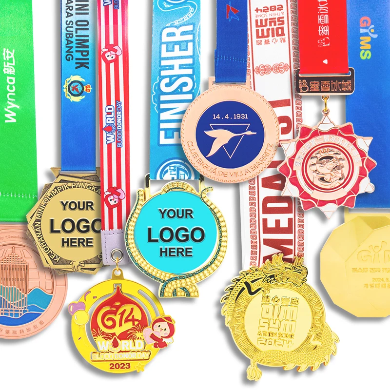 Custom Medals Sports Metal Ribbons Design Cricket Pickleball Gold Football Taekwondo Medaglia Powerlifting Medal