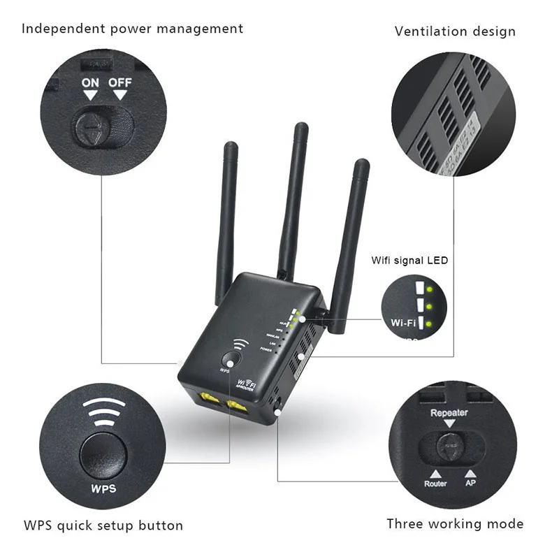Прямая Продажа с фабрики WIFI5 1200 Мбит/с двухдиапазонный расширитель диапазона Wi-Fi беспроводной повторитель