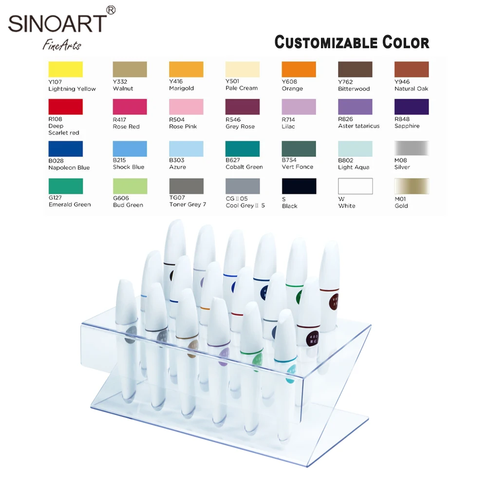 SINOART Jumbo Acrylic Paint Marker,16mm fine tip,Replaceable Tips, Water-Based, Art Supplies for Rocks, Canvas, Glass,etc