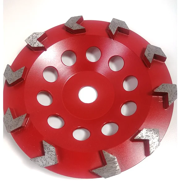 Hot Selling 4 4.5 5 7 9 Inch Grinding Plates With 6/10 Arrow Segments For Concrete