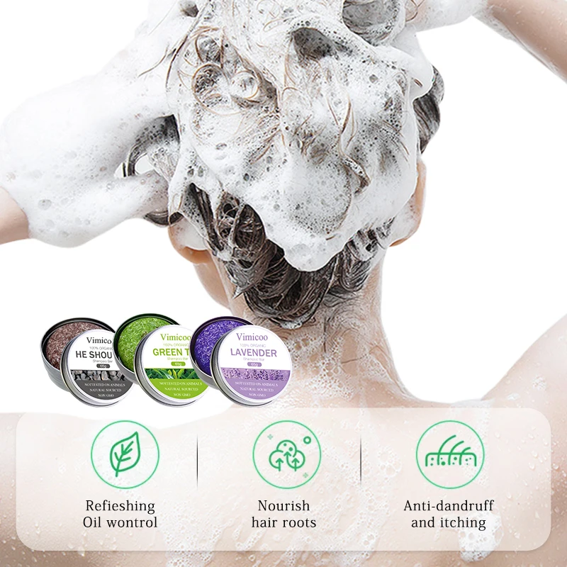 Factory Custom Private Label 60g Handmade Solid Shampoo Hair Soap Organic Natural Vegan  Shampoo Bar  for Hair Care