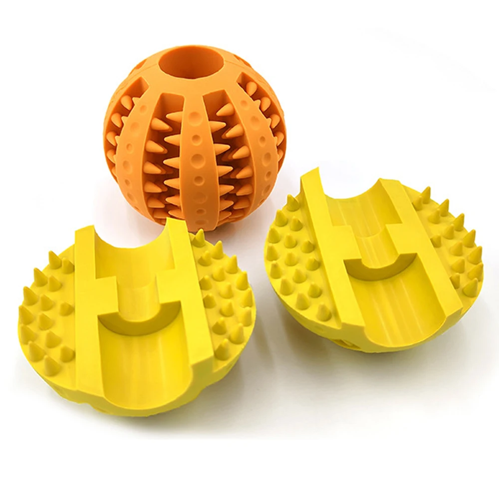 Durable Rubber Ball Chew Toys Tooth Cleaning Leakage Food Pet Dog Toys