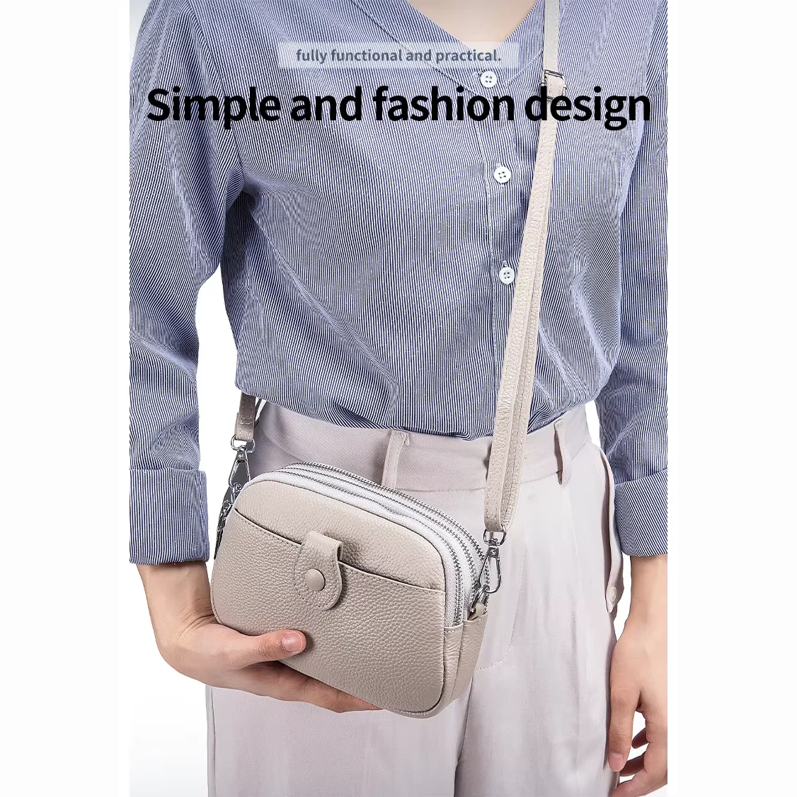 High Quality Luxury Fashion Messenger Bag a Layer of Leather Wallet Women Purses and Handbags