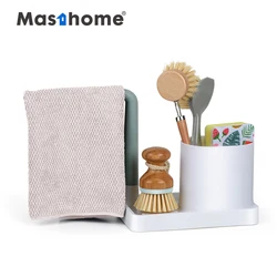 Masthome Kitchen Cleaning Brush Storage Sponge Holder Container Drying Sink Caddy Organizer Storage Holders & Racks Customized