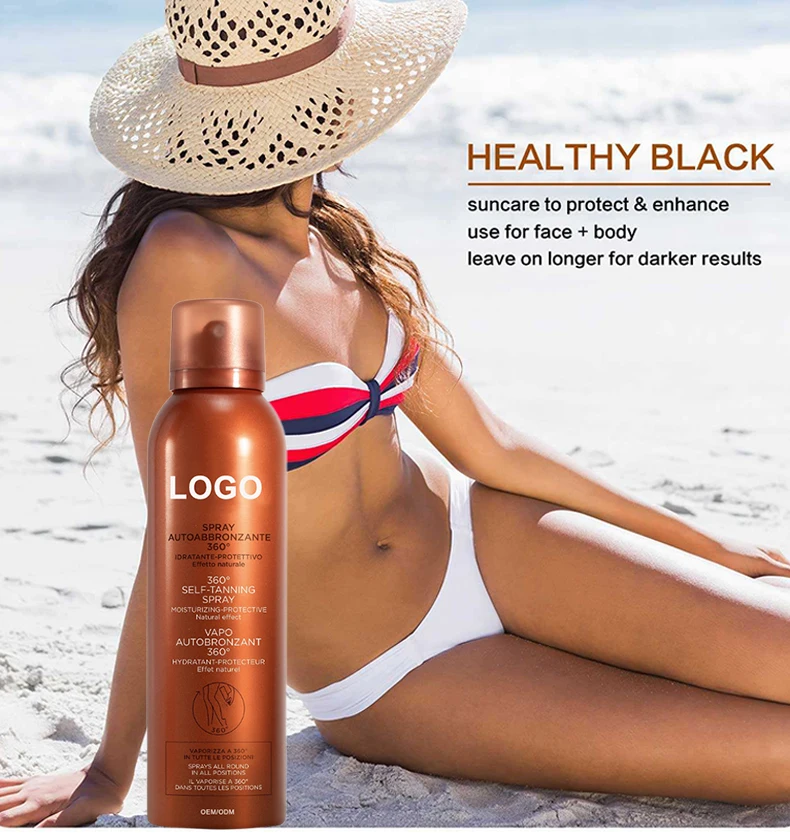 Wholesale OEM Custom Logo Body Tan Spray and Glitter Body Lotion with Tanning Foam Spray No Stock Available