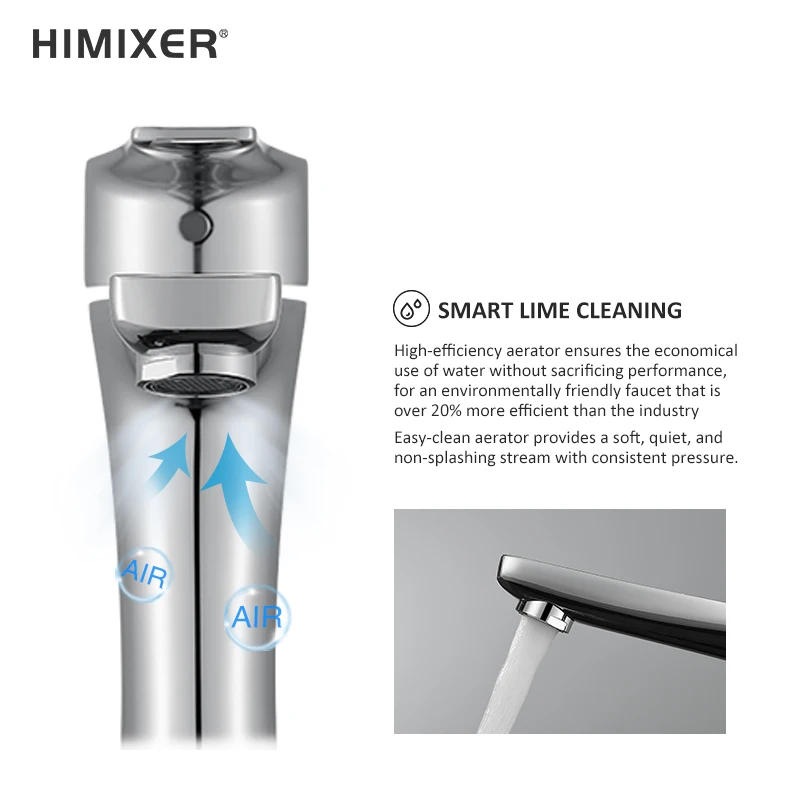 
HIMXER RTS small MOQ customization Single Handle Brass Bathroom Faucet Chrome Wash basin faucets 