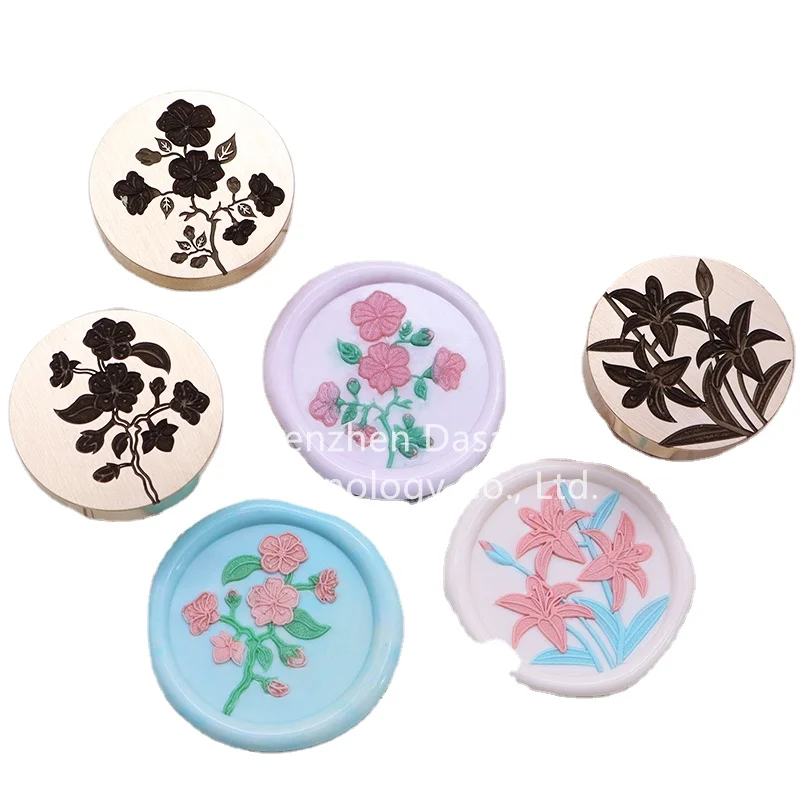 3D Embossed Laser Flower Vines Lace Palace Girl Copper Head Envelopes Wedding Invitations Scrapbooking Wax Seal Stamp