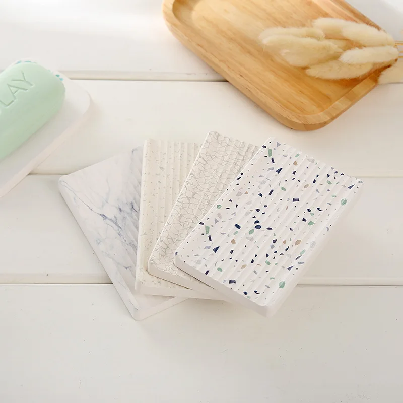 3D UV Printed Diatomite Soap Dish Natural Soap Tray for Bathroom