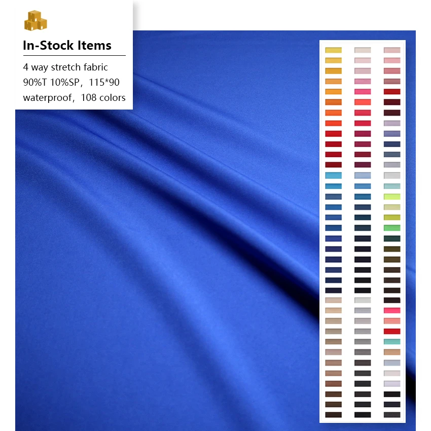 
waterproof elastic 4 way stretch polyester spandex woven fabric for beach pants sportswear shirt fabric 