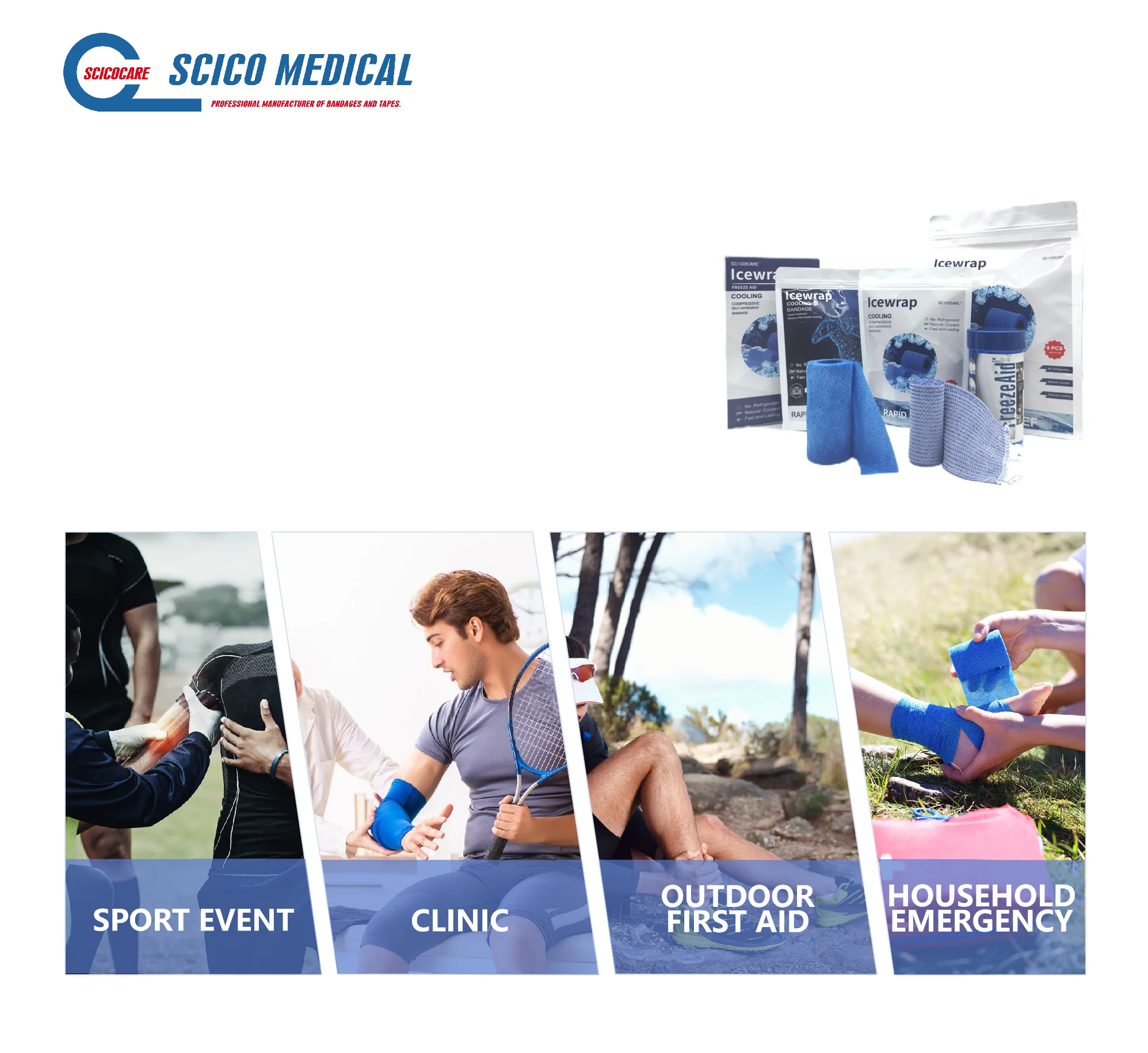 medical elastic compress cold cooling bandage with methol for muscle pain relief