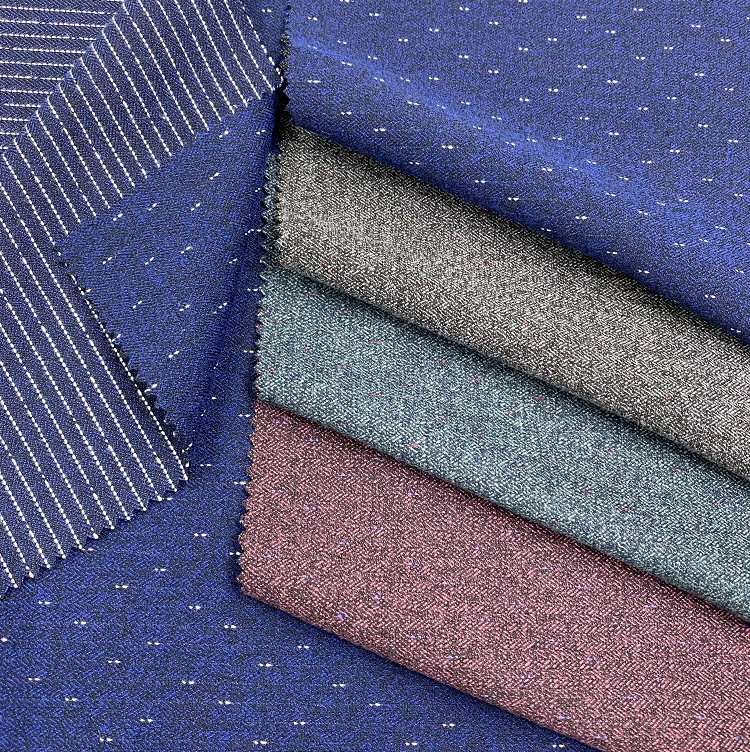High Quality Wholesale Polyester  Rayon White dots on black modal elastane Tricot Fabric Brushed Flannel Fabric Worsted