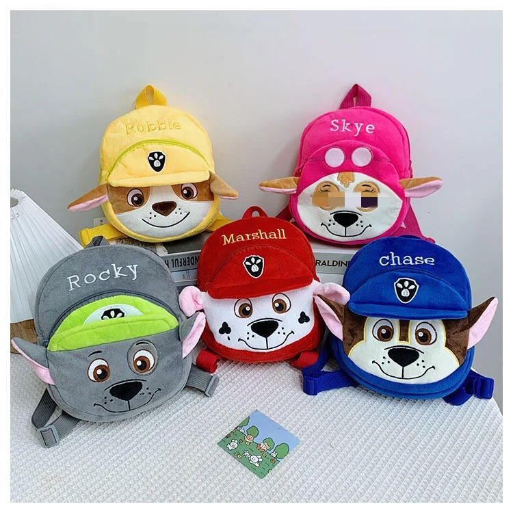 2024 Plush Backpack Kids Dog Patrolling Cartoon Character PAWs Patroless  Kindergarten School Bag Children Gift