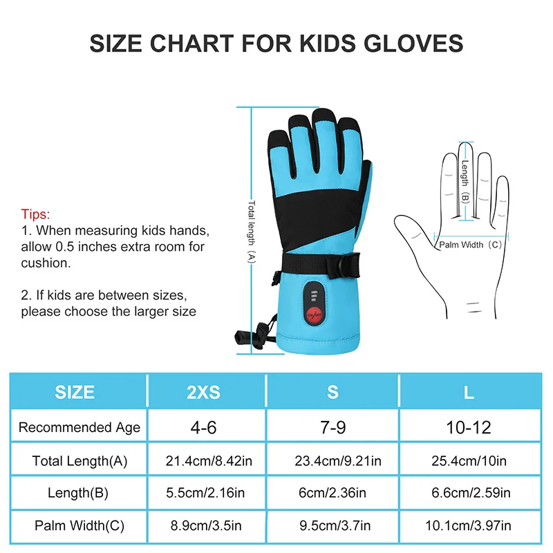Children Lightweight Outdoor Ski Snowboard Gloves Waterproof Heated Kids Warm waterproof Ski Gloves