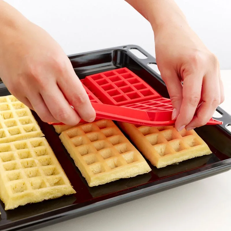 Rectangle Waffles Mold Silicone Mini Waffles Pan Cake Muffin Cake Candy Chocolate Mold Baking Tray Mould Waffle Maker