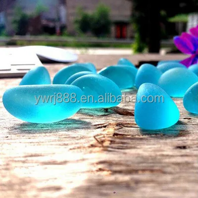 Fish tank landscape stone decorative aquarium landscape blue cashew glass pearl fluorite blue light crystal 1 kg