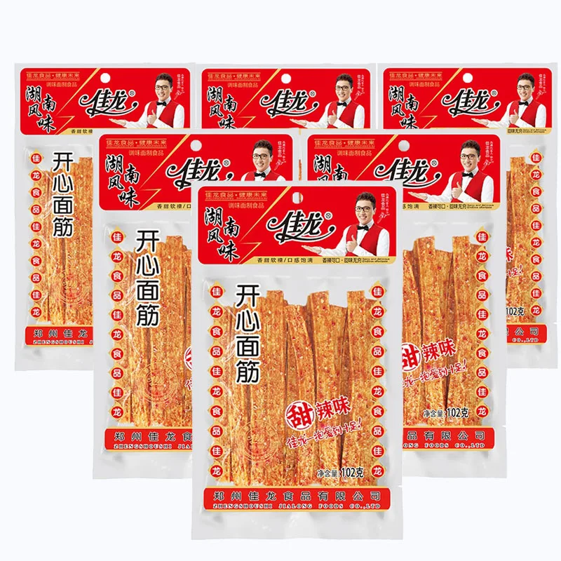 Asian Snacks 102g Jialong Latiao Delicious Chinese Spicy Snacks Food Popular Spicy Gluten Latiao