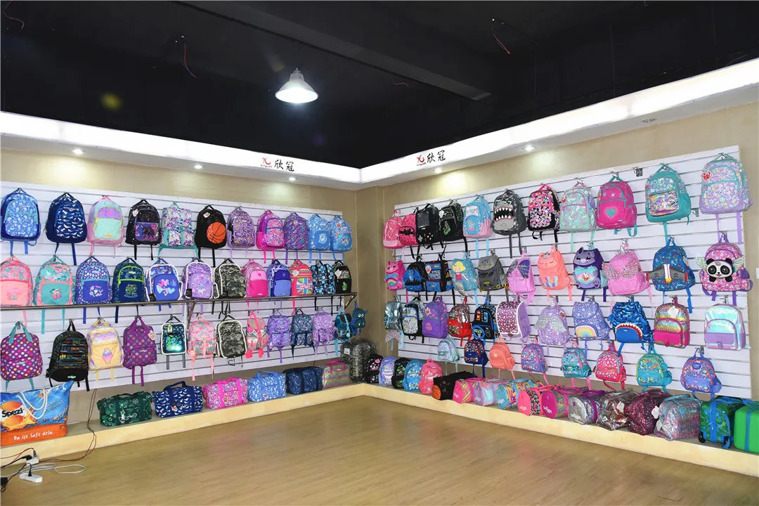 Customised new cartoon kids student backpack polyester printing unicorn school bags