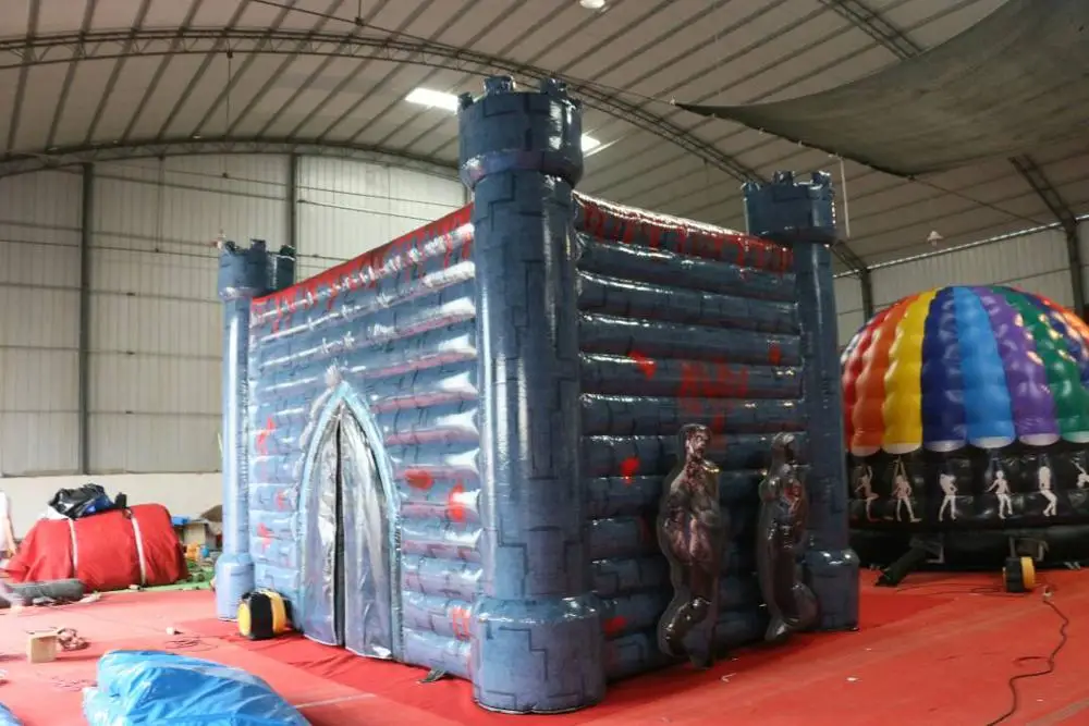 2021 IAAPA  Commercial halloween inflatable haunted house, inflatable escape room