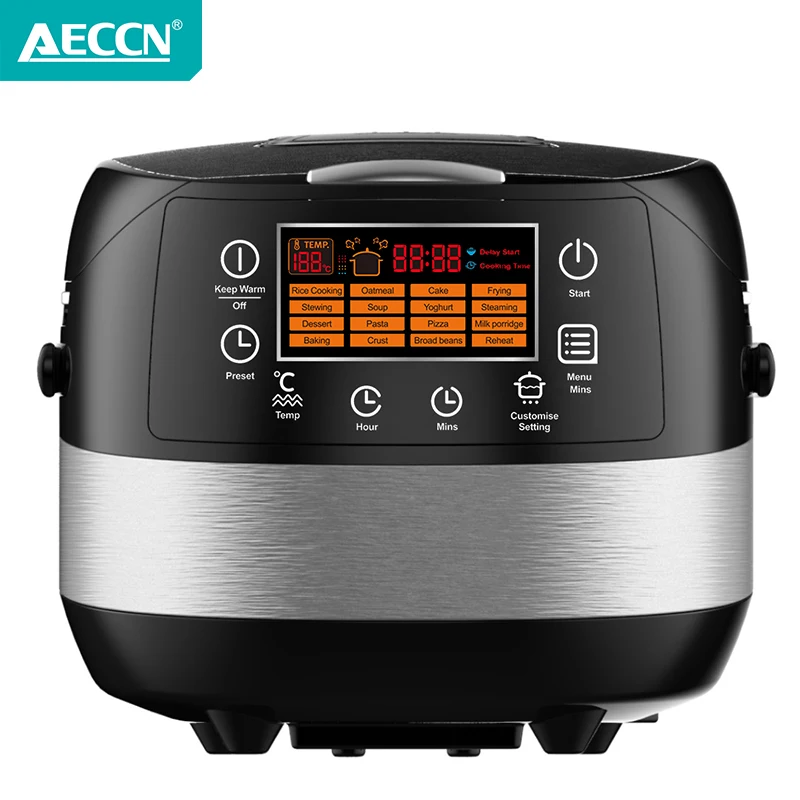 AECCN factory price 5L 860W Touch panel Orange LCD display Double-coated inner pot with handle Kitchens Appliances Olla Arrocera
