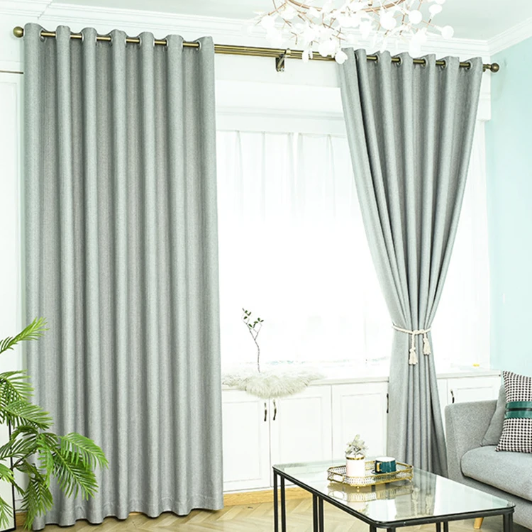 Yafuni thickened dark grain small jacquard black silk blackout curtain living room bedroom solid color mosaic curtain